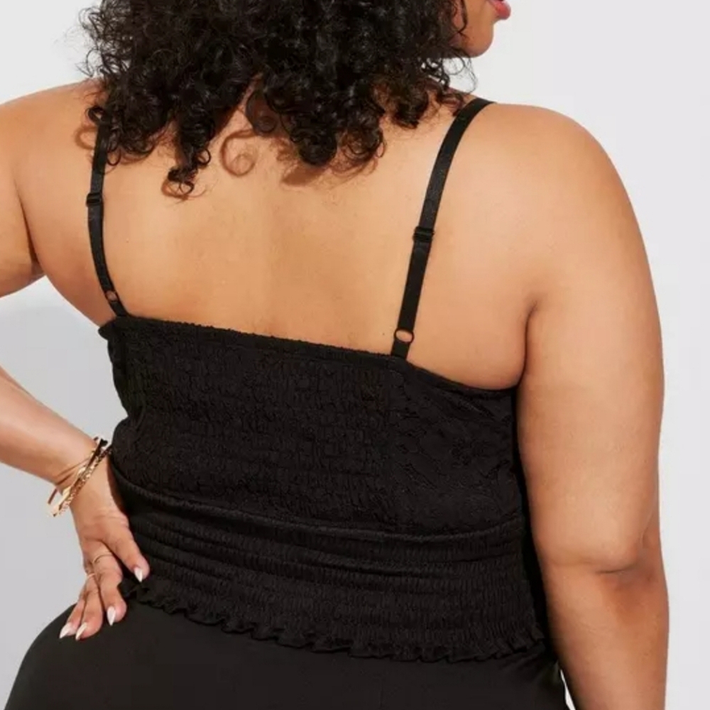 Torrid Lace Smocked Crop Top - Picture 2 of 9